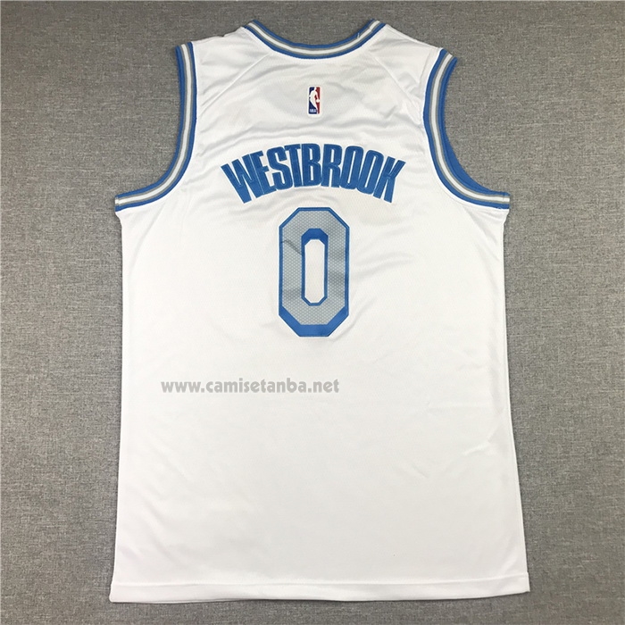 Camiseta Los Angeles Lakers Russell Westbrook #0 Ciudad 2020-21 Blanco